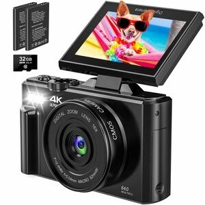 NEW 4K Ultra HD Digital Camera Point and Shoot 32GB
Auto Focus 3.0'' Screen 64MP